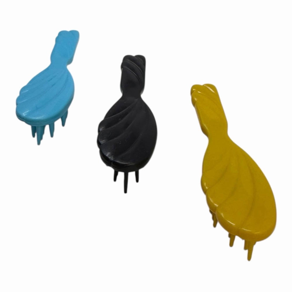 Barbie Hair Brush Lot of (3) - Blue, Black, Yellow 1990s